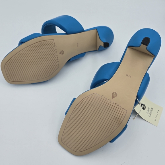 Sanctuary Likely Padded Puff Leather Slide Sandals, Blue Wire, Women's 11M, NWT! - Picture 12 of 16